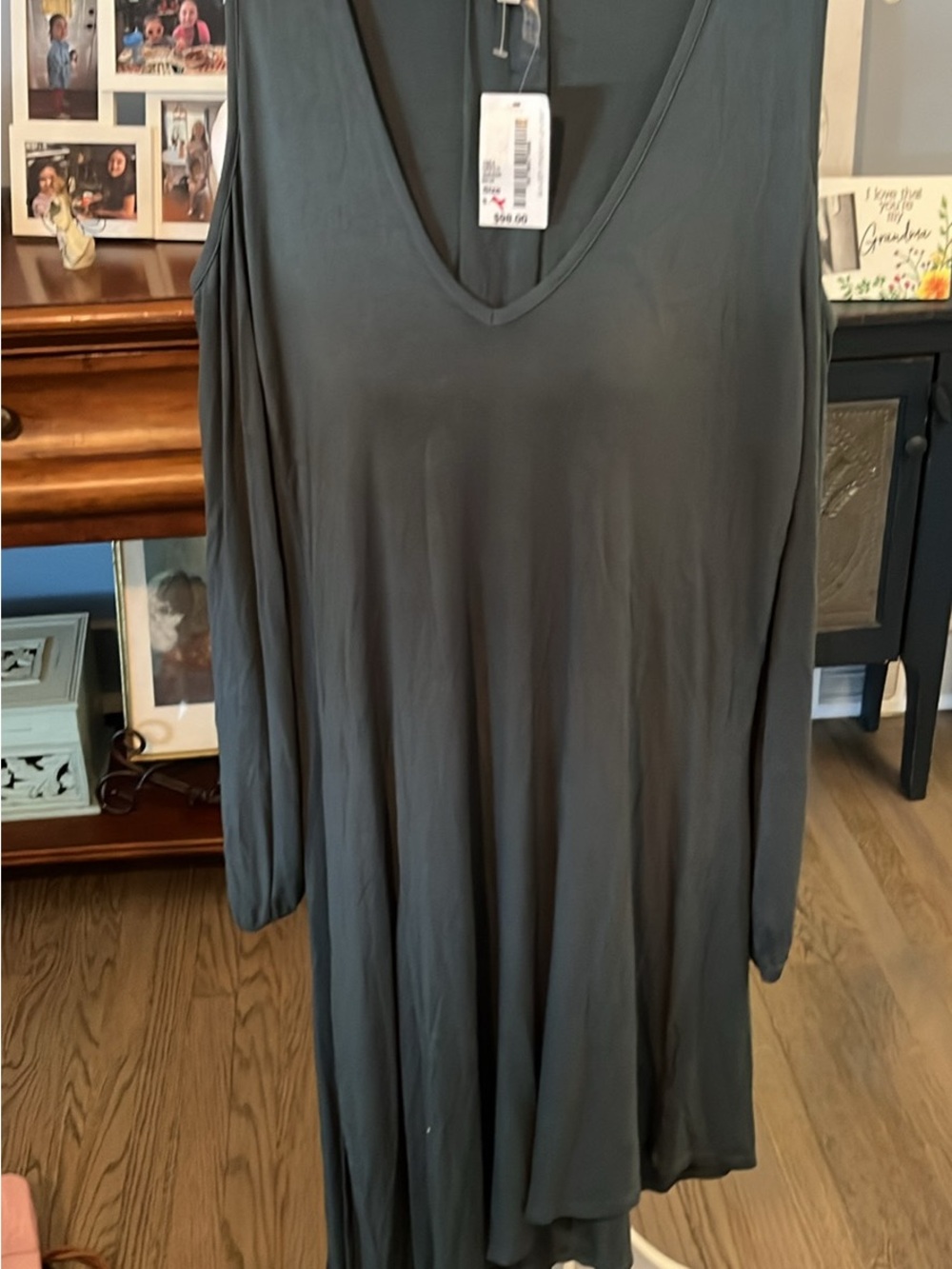 South Moon Under Deep Teal V-Neck Long Sleeve Dress